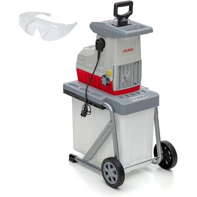 IKRA Elektro Gartenhäcksler Walzenhäcksler ILH 3000A, inkl. Schutzbrille Hochleistungsmotor, leise robust wartungsarm, starke 3000 Watt, selbstständiger Asteinzug, Rückwärtslauf, Aststärke bis 44mm IKRA Elektro Gartenhäcksler Walzenhäcksler ILH 3000A, inkl. Schutzbrille Hochleistungsmotor, leise robust wartungsarm, starke 3000 Watt, selbstständiger Asteinzug, Rückwärtslauf, Aststärke bis 44mm