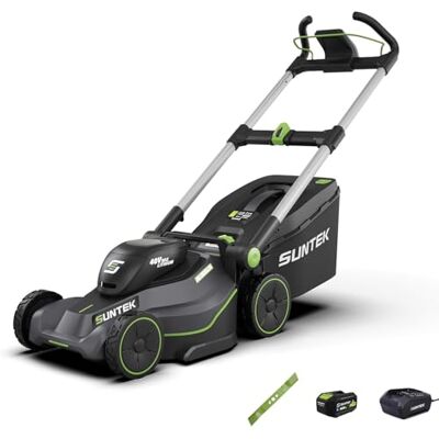 SUNTEK 40V 43cm Akku-Rasenmäher, Digi-Brushless Handrasenmäher, 4,0Ah Lithium-Ionen-Akku und Schnellladegerät enthalten, APP-kompatibel, SLM4417-Upgraded SUNTEK 40V 43cm Akku-Rasenmäher, Digi-Brushless Handrasenmäher, 4,0Ah Lithium-Ionen-Akku und Schnellladegerät enthalten, APP-kompatibel, SLM4417-Upgraded