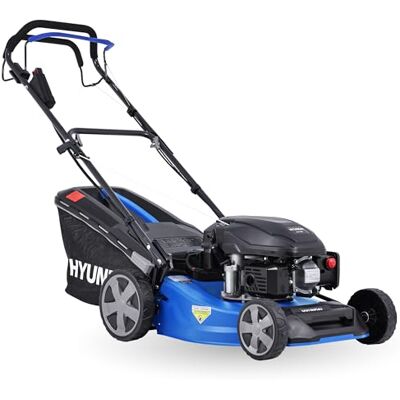 Hyundai Benzin Rasenmäher LM4623G ES, Radantrieb, E-Start, Mulchfunktion, starker 3.9PS Motor mit 170cc, 46 cm Schnittbreite, 65L Korb, Benzinmäher, Mulcher Hyundai Benzin Rasenmäher LM4623G ES, Radantrieb, E-Start, Mulchfunktion, starker 3.9PS Motor mit 170cc, 46 cm Schnittbreite, 65L Korb, Benzinmäher, Mulcher