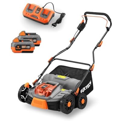 Fuxtec 40V Akku-Vertikutierer FX-E2VE38SET inkl. Akku+ Ladegerät, 2-in-1 Vertikutieren & Belüften, 38 cm Arbeitsbreite, einstellbare Arbeitstiefe bis 12 mm, 45L Fangkorb, leistungsstark & kabellos Fuxtec 40V Akku-Vertikutierer FX-E2VE38SET inkl. Akku+ Ladegerät, 2-in-1 Vertikutieren & Belüften, 38 cm Arbeitsbreite, einstellbare Arbeitstiefe bis 12 mm, 45L Fangkorb, leistungsstark & kabellos