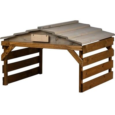 dobar ® Mähroboter Garage aus Holz mit abnehmbarem Dach Rasenroboter Unterstand mit individualisierbarem Schild 78,5 x 74 x 52,5 cm Grau/Braun dobar ® Mähroboter Garage aus Holz mit abnehmbarem Dach Rasenroboter Unterstand mit individualisierbarem Schild 78,5 x 74 x 52,5 cm Grau/Braun