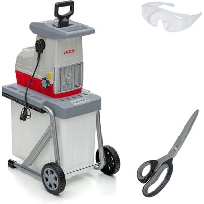 IKRA Elektro Gartenhäcksler Walzenhäcksler ILH 3000A, inkl. Schere & Brille Hochleistungsmotor, leise robust wartungsarm, starke 3000 Watt, selbstständiger Asteinzug, Rückwärtslauf, Aststärke bis 44mm IKRA Elektro Gartenhäcksler Walzenhäcksler ILH 3000A, inkl. Schere & Brille Hochleistungsmotor, leise robust wartungsarm, starke 3000 Watt, selbstständiger Asteinzug, Rückwärtslauf, Aststärke bis 44mm