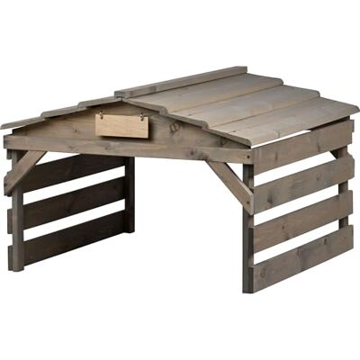dobar ® Mähroboter Garage aus Holz mit abnehmbarem Dach Rasenroboter Unterstand mit individualisierbarem Schild 78,5 x 74 x 52,5 cm Steingrau dobar ® Mähroboter Garage aus Holz mit abnehmbarem Dach Rasenroboter Unterstand mit individualisierbarem Schild 78,5 x 74 x 52,5 cm Steingrau