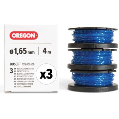Oregon Vorgefüllte Fadenspule für Bosch Rasentrimmer, 3er-Set Ersatzspule für F016800569, für Bosch EasyGrassCut Freischneider, mit Gatorline 1,65 mm Oregon Vorgefüllte Fadenspule für Bosch Rasentrimmer, 3er-Set Ersatzspule für F016800569, für Bosch EasyGrassCut Freischneider, mit Gatorline 1,65 mm