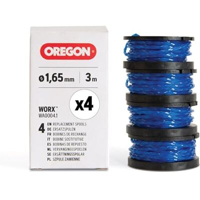 Oregon Mähfaden Vorgefüllte Fadenspule für Worx Rasentrimmer, 4er-Set Oregon Mähfaden Vorgefüllte Fadenspule für Worx Rasentrimmer, 4er-Set