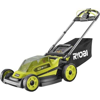 Ryobi Akku-Rasenmäher RY18LMXSP51A-0 ohne Akku & Ladegerät 18 V ONE+ Brushless-Motor, selbstfahrend, 51 cm Schnittbreite, 3-in-1 Funktion mit Mulchen & Seitenauswurf Ryobi Akku-Rasenmäher RY18LMXSP51A-0 ohne Akku & Ladegerät 18 V ONE+ Brushless-Motor, selbstfahrend, 51 cm Schnittbreite, 3-in-1 Funktion mit Mulchen & Seitenauswurf