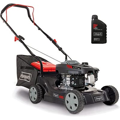 Scheppach Benzin Rasenmäher MP132-40 mit 40cm Schnittbreite Leistung 3,3PS / 2,4kW 3-fache Schnitthöhenverstellung 35 L Fangkorb geeignet bis 600 m² große Laufräder inkl. Motoröl Scheppach Benzin Rasenmäher MP132-40 mit 40cm Schnittbreite Leistung 3,3PS / 2,4kW 3-fache Schnitthöhenverstellung 35 L Fangkorb geeignet bis 600 m² große Laufräder inkl. Motoröl
