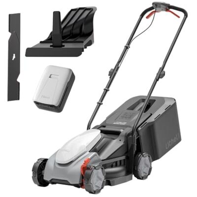 LiTHELi Akku Rasenmäher mit Akku 5,0Ah, 33cm Rasenmäher Elektro bis 300 m² 35L Korb Schnitthöhe 25–65 mm Brushless Motor Mulchfunktion LiTHELi Akku Rasenmäher mit Akku 5,0Ah, 33cm Rasenmäher Elektro bis 300 m² 35L Korb Schnitthöhe 25–65 mm Brushless Motor Mulchfunktion