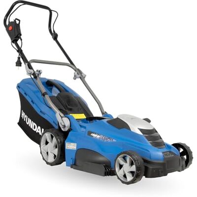 Hyundai Elektro-Rasenmäher LM4001E mit Mulchfunktion, Elektromäher, Mulcher, Mäher (40cm, 1800W, 50L Korb, 5-fache zentrale Höhenverstellung) Hyundai Elektro-Rasenmäher LM4001E mit Mulchfunktion, Elektromäher, Mulcher, Mäher (40cm, 1800W, 50L Korb, 5-fache zentrale Höhenverstellung)