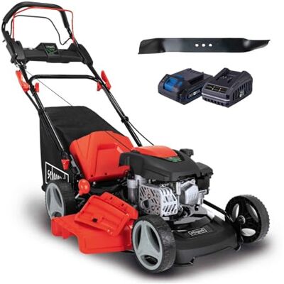 Scheppach MS150-46E Benzin Rasenmäher mit E-Start 46cm Schnittbreite Reinigungsfunktion 55L Korb Stahlgehäuse 7-fache Höhenverstellung Mulchen Antrieb Seitenauswurf inkl. Ersatzmesser Scheppach MS150-46E Benzin Rasenmäher mit E-Start 46cm Schnittbreite Reinigungsfunktion 55L Korb Stahlgehäuse 7-fache Höhenverstellung Mulchen Antrieb Seitenauswurf inkl. Ersatzmesser