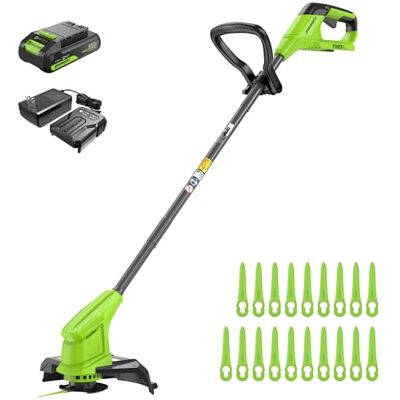 Greenworks 24V Akku Rasentrimmer 25 cm Schnittbreite für kleine bis mittlere Gärten, höhenverstellbar, inkl. 20 Kunststoffklingen mit 2,0 Ah Akku & Ladegerät Greenworks 24V Akku Rasentrimmer 25 cm Schnittbreite für kleine bis mittlere Gärten, höhenverstellbar, inkl. 20 Kunststoffklingen mit 2,0 Ah Akku & Ladegerät