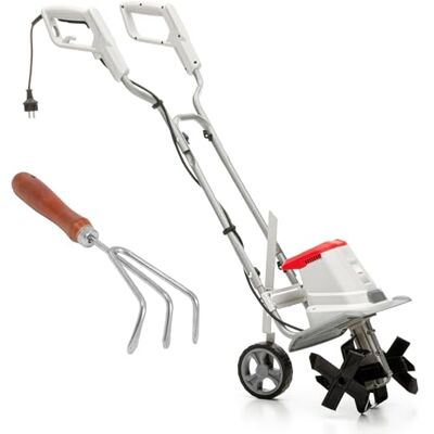 IKRA Elektro Bodenhacke IET 1030, Arbeitsbreite 30cm, inkl. Handgrubber Boden lockern und Saatbett vorbereiten, Arbeitstiefe 20cm, 1080W, Bremssporn, Transportrad, zusammenklappbar, Überlastschutz IKRA Elektro Bodenhacke IET 1030, Arbeitsbreite 30cm, inkl. Handgrubber Boden lockern und Saatbett vorbereiten, Arbeitstiefe 20cm, 1080W, Bremssporn, Transportrad, zusammenklappbar, Überlastschutz