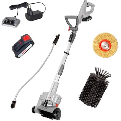 IKRA Akku Oberflächenreiniger Fugenreiniger Vario Brush IATR 20 Inkl. Nylon Oberflächenbürste, Stahl Fugenbürste, Anschluss für Nassreinigung, inkl. Akku & Ladegerät, 20V-Akku-Familie IKRA Akku Oberflächenreiniger Fugenreiniger Vario Brush IATR 20 Inkl. Nylon Oberflächenbürste, Stahl Fugenbürste, Anschluss für Nassreinigung, inkl. Akku & Ladegerät, 20V-Akku-Familie