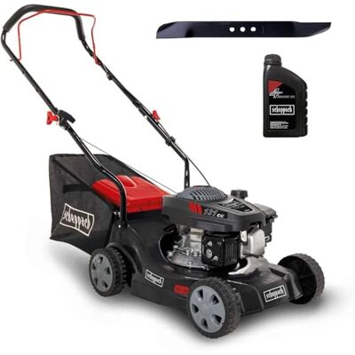 Scheppach Benzin Rasenmäher MP132-40 mit 40cm Schnittbreite Leistung 3,3PS / 2,4kW 3-fache Schnitthöhenverstellung 35 L Fangkorb geeignet bis 600 m² große Laufräder inkl. Ersatzmesser & Öl Scheppach Benzin Rasenmäher MP132-40 mit 40cm Schnittbreite Leistung 3,3PS / 2,4kW 3-fache Schnitthöhenverstellung 35 L Fangkorb geeignet bis 600 m² große Laufräder inkl. Ersatzmesser & Öl