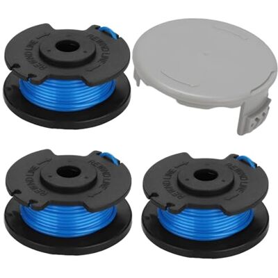 Txdzking 3 x Trimmerspulenschnur, 1 Spulenabdeckung, kompatibel mit Ryobi One+ AC14RL3A RAC124 OLT1832 RLT183215 RLT2925 RLT1825M13, Ersatz für Ryobi 18 V 24 V 40 V schnurlose Trimmerspule Draht Txdzking 3 x Trimmerspulenschnur, 1 Spulenabdeckung, kompatibel mit Ryobi One+ AC14RL3A RAC124 OLT1832 RLT183215 RLT2925 RLT1825M13, Ersatz für Ryobi 18 V 24 V 40 V schnurlose Trimmerspule Draht