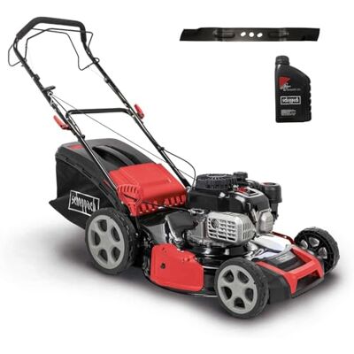Scheppach MS180-51 Benzin Rasenmäher mit Radantrieb 5,4 PS 51cm Schnittbreite 65L Korb 8-Fach Verstellung Mulchfunktion Seitenauswurf Reinigungsfunktion inkl. Motoröl & Ersatzmesser Scheppach MS180-51 Benzin Rasenmäher mit Radantrieb 5,4 PS 51cm Schnittbreite 65L Korb 8-Fach Verstellung Mulchfunktion Seitenauswurf Reinigungsfunktion inkl. Motoröl & Ersatzmesser