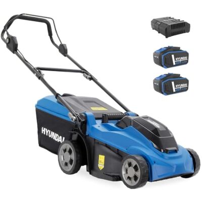 Hyundai 40V Akku-Rasenmäher mit 4.0Ah Akkus und Ladegerät Brushless Motor, 37 cm Schnittbreite, 40 L Korb, zentrale Höhenverstellung, leicht, kompakt und kabellos Hyundai 40V Akku-Rasenmäher mit 4.0Ah Akkus und Ladegerät Brushless Motor, 37 cm Schnittbreite, 40 L Korb, zentrale Höhenverstellung, leicht, kompakt und kabellos