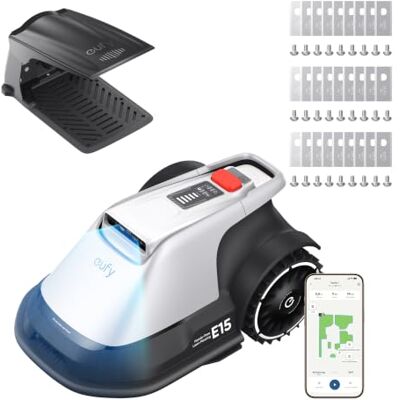 eufy Mähroboter E15 Set mit Garage & Ersatzklingen, ohne Begrenzungskabel Bis zu 800m², TrueVision, Smart-Navigation, keine Signalausfälle, ohne RTK, Präzisionsrandschnitt, Hindernisvermeidung eufy Mähroboter E15 Set mit Garage & Ersatzklingen, ohne Begrenzungskabel Bis zu 800m², TrueVision, Smart-Navigation, keine Signalausfälle, ohne RTK, Präzisionsrandschnitt, Hindernisvermeidung