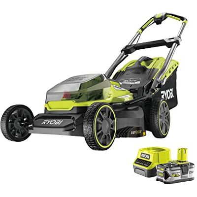 Ryobi 18 V ONE+ Brushless Akku-Rasenmäher RY18LMX40A-150 (Schnittbreite 40 cm, 6-fache Höhenverstellung 20-70 mm, Flächen bis 700m², Variables Griffgestänge inkl. Mulchkeil, 1x5,0Ah Akku & Ladegerät) Ryobi 18 V ONE+ Brushless Akku-Rasenmäher RY18LMX40A-150 (Schnittbreite 40 cm, 6-fache Höhenverstellung 20-70 mm, Flächen bis 700m², Variables Griffgestänge inkl. Mulchkeil, 1x5,0Ah Akku & Ladegerät)