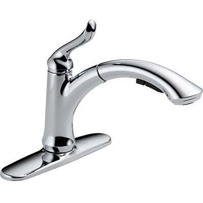 DELTA 4353-DST Linden Single Handle Pull-Out Kitchen Faucet, Chrome by FAUCET DELTA 4353-DST Linden Single Handle Pull-Out Kitchen Faucet, Chrome by FAUCET