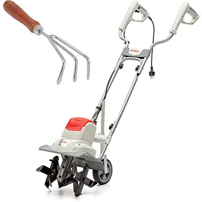 IKRA Elektro Bodenhacke IEM 800S, Arbeitsbreite 30cm, inkl. Handgrubber Boden lockern und Saatbett vorbereiten, Arbeitstiefe 20cm, 800W, Bremssporn, Transportrad, zusammenklappbar, Überlastschutz IKRA Elektro Bodenhacke IEM 800S, Arbeitsbreite 30cm, inkl. Handgrubber Boden lockern und Saatbett vorbereiten, Arbeitstiefe 20cm, 800W, Bremssporn, Transportrad, zusammenklappbar, Überlastschutz