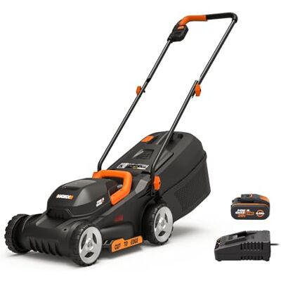 WORX WG730E Akku-Rasenmäher 20V kraftvoller bürstenloser Motor ideal für Gärten bis zu 200m² 30cm Schnittbreite Cut-to-Edge 3 einstellbare Schnitthöhen inkl. 4Ah Akku & Ladegerät WORX WG730E Akku-Rasenmäher 20V kraftvoller bürstenloser Motor ideal für Gärten bis zu 200m² 30cm Schnittbreite Cut-to-Edge 3 einstellbare Schnitthöhen inkl. 4Ah Akku & Ladegerät