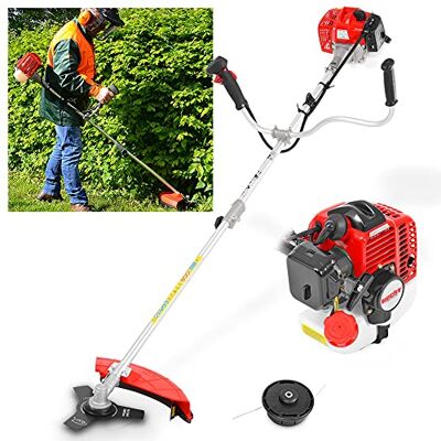Hecht 2-Takt Benzin Motorsense Freischneider 25,4 CCM Rasentrimmer und Kantenschneider mit Messer, Doppel-Fadenspule, 43/25,5 cm Schnittkreis, Tragegurt und Antivibrationsgriff Hecht 2-Takt Benzin Motorsense Freischneider 25,4 CCM Rasentrimmer und Kantenschneider mit Messer, Doppel-Fadenspule, 43/25,5 cm Schnittkreis, Tragegurt und Antivibrationsgriff