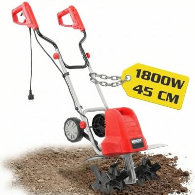 Hecht Elektro Gartenfräse 1800 W 45 cm Arbeitsbreite Elektrische Motorhacke, Bodenfräse und Bodenhacke, Metallgetriebe, 24 Stahlmesser, 11 kg, ohne Benzin Hecht Elektro Gartenfräse 1800 W 45 cm Arbeitsbreite Elektrische Motorhacke, Bodenfräse und Bodenhacke, Metallgetriebe, 24 Stahlmesser, 11 kg, ohne Benzin