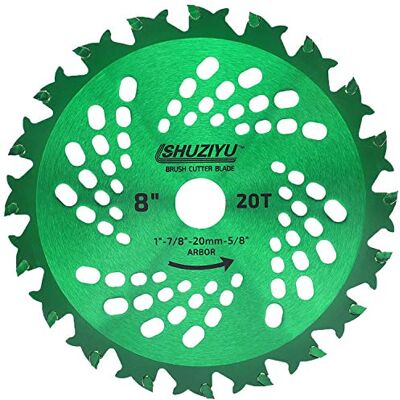 LSHUZIYU 205mm-20T, 25.4mm Dorn mit Adapter 22.23-20-16mm, Große Hartmetallspitze, Freischneiderklinge, Freischneider Sägeblatt, Unkrautklinge, Dickichtmesser, Freischneider Messer LSHUZIYU 205mm-20T, 25.4mm Dorn mit Adapter 22.23-20-16mm, Große Hartmetallspitze, Freischneiderklinge, Freischneider Sägeblatt, Unkrautklinge, Dickichtmesser, Freischneider Messer