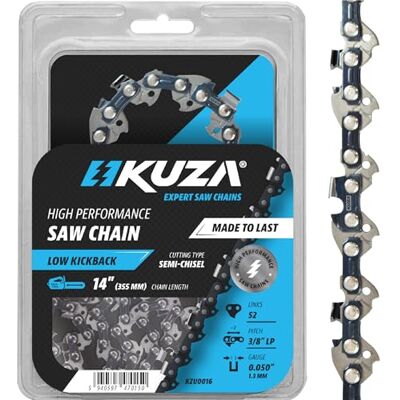 KUZA Premium 35 cm Kettensägekette 14 zoll 3/8" LP .050" 1.3mm 52 TG passend für Husq varna 120i, 135, Echo CS-310, Ry obi RY3714, Ma kita XCU11Z, EGO, WORX, POULAN KUZA Premium 35 cm Kettensägekette 14 zoll 3/8" LP .050" 1.3mm 52 TG passend für Husq varna 120i, 135, Echo CS-310, Ry obi RY3714, Ma kita XCU11Z, EGO, WORX, POULAN