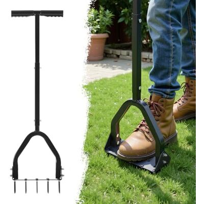 VEVOR Rasenlüfter 23,5 cm Manuell, Aerifizierer für Rasen mit 15 Eisen Spikes Langem T-Griff Breiter Platte, Bodenbelüften Werkzeug Rasenbelüfter für Verdichtete Böden Rasenpflege Hof Garten, Schwarz VEVOR Rasenlüfter 23,5 cm Manuell, Aerifizierer für Rasen mit 15 Eisen Spikes Langem T-Griff Breiter Platte, Bodenbelüften Werkzeug Rasenbelüfter für Verdichtete Böden Rasenpflege Hof Garten, Schwarz