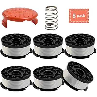 Generep Rasentrimmerfaden für Black and Decker Trimmer/Kantenschneider, AF-100, 6 Spulen, 1 Kappe, 1 Feder Generep Rasentrimmerfaden für Black and Decker Trimmer/Kantenschneider, AF-100, 6 Spulen, 1 Kappe, 1 Feder