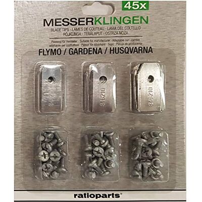 Ratioparts 45 Messer passend für Husqvarna Automower ® 1-Loch inkl. Schrauben, Grau Ratioparts 45 Messer passend für Husqvarna Automower ® 1-Loch inkl. Schrauben, Grau