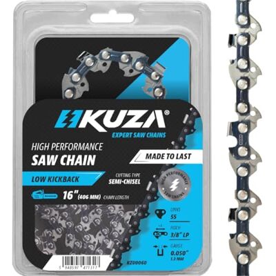 KUZA Premium 40 cm Kettensägekette 16 zoll 3/8" LP .050" 55TG passend für DE WALT, DOLMAR, HUSQ VARNA, JONSERED, MAKITA, MC. CULLOCH, PARTNER, STERWINS und viele weitere Modelle KUZA Premium 40 cm Kettensägekette 16 zoll 3/8" LP .050" 55TG passend für DE WALT, DOLMAR, HUSQ VARNA, JONSERED, MAKITA, MC. CULLOCH, PARTNER, STERWINS und viele weitere Modelle