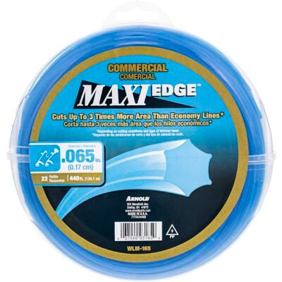 ARNOLD WLM-165 Maxi-Edge Rasentrimmerfaden mit Schneidwerkzeug, universelle Passform, 22 Nachfüllungen, 0,065 Zoll x 122 m, Blau ARNOLD WLM-165 Maxi-Edge Rasentrimmerfaden mit Schneidwerkzeug, universelle Passform, 22 Nachfüllungen, 0,065 Zoll x 122 m, Blau