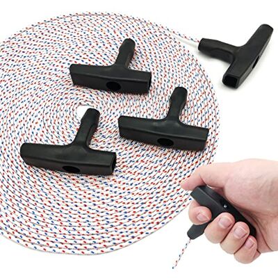 Lechengjia Starterseil Rasenmäher 15 Meter Ø3mm Starterseil 4 Stück Startgriff Geeignet für Rasenmäher, Kettensägen, Trimmer, Kantenschneider, Freischneider, Motorteile Lechengjia Starterseil Rasenmäher 15 Meter Ø3mm Starterseil 4 Stück Startgriff Geeignet für Rasenmäher, Kettensägen, Trimmer, Kantenschneider, Freischneider, Motorteile