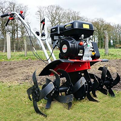 Hecht Benzin Motorhacke 6,5 PS 4,5 kW 32-84 cm Arbeitsbreite 4-Takt-Motor, 24 robuste Messer, bis 32 cm tief, Garten umgraben und Boden auflockern, Gartenfräse und Bodenfräse Hecht Benzin Motorhacke 6,5 PS 4,5 kW 32-84 cm Arbeitsbreite 4-Takt-Motor, 24 robuste Messer, bis 32 cm tief, Garten umgraben und Boden auflockern, Gartenfräse und Bodenfräse