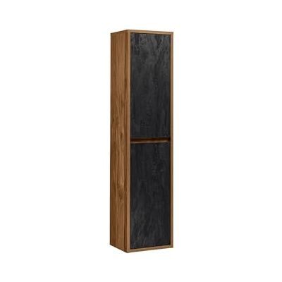 Unique Hängende Badezimmersäule Holzfarben & Anthrazit H 170 cm TIKITKI Unique Hängende Badezimmersäule Holzfarben & Anthrazit H 170 cm TIKITKI