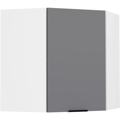 VCM Küchenhängeschrank Weiß/Anthrazit 57x57x60 cm 1 Tür 2 Fächer Eckschrank Platzsparende Ecklösung für die Küche Verstauen von Geschirr und Vorräten Für kleine Küchen Wandmontage möglich VCM Küchenhängeschrank Weiß/Anthrazit 57x57x60 cm 1 Tür 2 Fächer Eckschrank Platzsparende Ecklösung für die Küche Verstauen von Geschirr und Vorräten Für kleine Küchen Wandmontage möglich