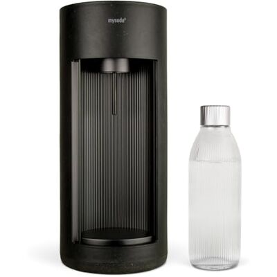 Mysoda : Glassy Wassersprudler aus Holzkomposit und Aluminium mit 1L Glasflasche (ohne C02-Zylinder) Schwarz Mysoda : Glassy Wassersprudler aus Holzkomposit und Aluminium mit 1L Glasflasche (ohne C02-Zylinder) Schwarz