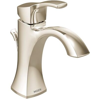 Moen 6903NL Voss Collection Einhand-Wasserhahn mit hohem Bogen und Ablaufgarnitur, Polierts Nickel Moen 6903NL Voss Collection Einhand-Wasserhahn mit hohem Bogen und Ablaufgarnitur, Polierts Nickel
