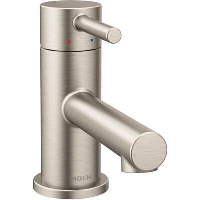 Moen 6191BN Align Einhebel-Einloch-Wasserhahn mit niedrigem Profil, moderner Badezimmer-Wasserhahn mit Ablaufmontage, gebürstetes Nickel, 0,375 Moen 6191BN Align Einhebel-Einloch-Wasserhahn mit niedrigem Profil, moderner Badezimmer-Wasserhahn mit Ablaufmontage, gebürstetes Nickel, 0,375