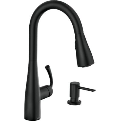 Moen Essie 87014BL Küchenarmatur mit Seifenspender, Reflex- und Power-Clean-Technologie, Mattschwarz, Einhebel-Brause, Küchenarmatur Moen Essie 87014BL Küchenarmatur mit Seifenspender, Reflex- und Power-Clean-Technologie, Mattschwarz, Einhebel-Brause, Küchenarmatur