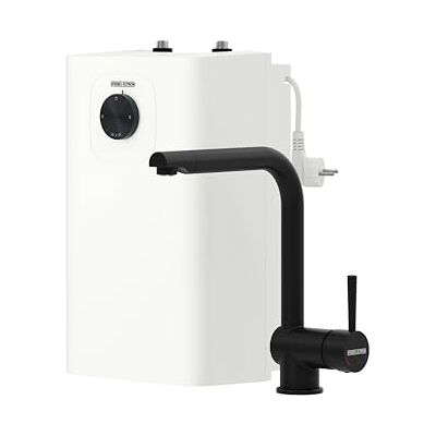 Eltron Kleinspeicher SNU 5 Plus mit Wasserhahn matt-schwarz MAE-B (Armatur Küche), sehr kompakt, antitropf-/thermostop-Funktion, Untertischboiler 5 Liter Niederdruck mit Stecker, 2 kW, 208119 Eltron Kleinspeicher SNU 5 Plus mit Wasserhahn matt-schwarz MAE-B (Armatur Küche), sehr kompakt, antitropf-/thermostop-Funktion, Untertischboiler 5 Liter Niederdruck mit Stecker, 2 kW, 208119
