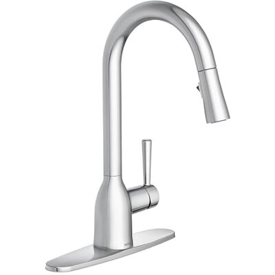 Moen Adler Wasserhahn, Chrom, ein Hebel, hoher Bogen, Küchenspüle, mit Power Clean, moderne Küchenarmatur mit herausziehbarem Sprüher, 87233 Moen Adler Wasserhahn, Chrom, ein Hebel, hoher Bogen, Küchenspüle, mit Power Clean, moderne Küchenarmatur mit herausziehbarem Sprüher, 87233