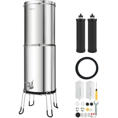 VEVOR Schwerkraft-Wasserfilter Wasserfiltersystem 12,3 L Edelstahl 304, Wasserfilteranlage Reduziert Blei und bis zu 99% Chlor, mit 2 Aktivkohlefiltern, 2 Fluoridfiltern, Wasserhahn & Ständer VEVOR Schwerkraft-Wasserfilter Wasserfiltersystem 12,3 L Edelstahl 304, Wasserfilteranlage Reduziert Blei und bis zu 99% Chlor, mit 2 Aktivkohlefiltern, 2 Fluoridfiltern, Wasserhahn & Ständer