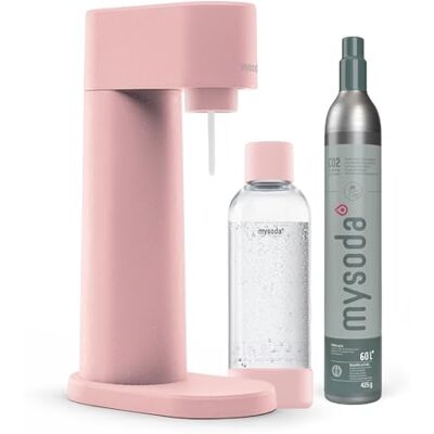 Mysoda : Woody Set Wassersprudler aus erneuerbarem Holzkomposit Material mit 1L Quick-Lock BPA-frei Plastikflasche und CO2-Zylinder Pink Mysoda : Woody Set Wassersprudler aus erneuerbarem Holzkomposit Material mit 1L Quick-Lock BPA-frei Plastikflasche und CO2-Zylinder Pink