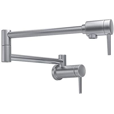 DELTA Wasserhahn Moderner Edelstahl-Topffüller Wasserhahn Gebürstetes Nickel, Topffüller, Topffüller, Wasserhahn-Wandhalterung, Potfiller, Messingkonstruktion, arktischer Edelstahl 1165LF-AR DELTA Wasserhahn Moderner Edelstahl-Topffüller Wasserhahn Gebürstetes Nickel, Topffüller, Topffüller, Wasserhahn-Wandhalterung, Potfiller, Messingkonstruktion, arktischer Edelstahl 1165LF-AR