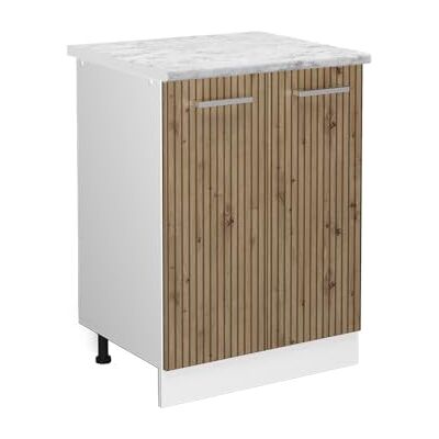 Vicco R-Line Küchenschrank - 60cm, Modular, Weiß & Eiche Vicco R-Line Küchenschrank - 60cm, Modular, Weiß & Eiche