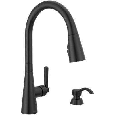 DELTA Faucet Boyd Küchenarmatur mit Seifenspender, Küchenarmaturen mit herausziehbarem Sprühkopf, Küchenspüle Wasserhahn mit magnetischem Docking-Sprühkopf, Mattschwarz 19893Z-BLSD-DST DELTA Faucet Boyd Küchenarmatur mit Seifenspender, Küchenarmaturen mit herausziehbarem Sprühkopf, Küchenspüle Wasserhahn mit magnetischem Docking-Sprühkopf, Mattschwarz 19893Z-BLSD-DST